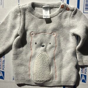 6 month sweater and 3 month footie